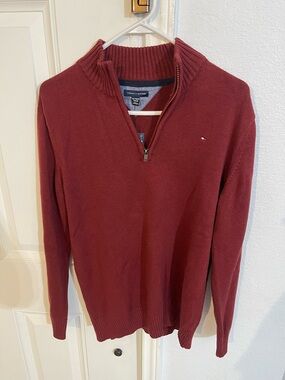 Tommy Hilfiger Men's Wine Half-Zip Sweater